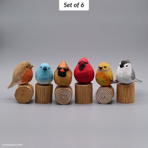 Bird Clay Art, Projects Design Ideas, Wood Birds, Carved Wooden Animals, Wooden Birds, Wooden Figurine, Wooden Toys Design, Carved Wooden Birds, Dremel Carving