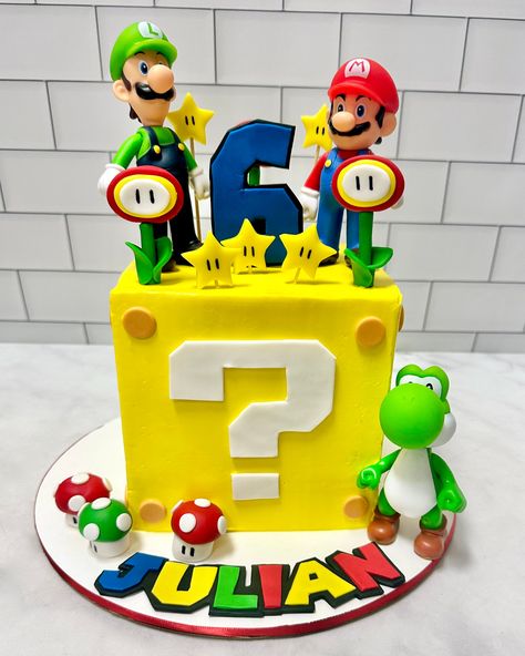 🌟🍄 It's-a-birthday! #supermariocake #kupcakekitchen #wantcake #mariocake #mariobirthday #marioparty #supermariobirthday #cakeinspiration #birthdaycakeideas #birthdayideas #birthdayinspiration #birthdayideasforkids #cakedesigner #designercakes #customcakes #cakelove #cakeartist #3dcake #3dcakes #carvedcake #fondantcakes #amazingcake #amazingcakes #cakeforgirl #cakeforboy #cakeforchildren #cakeforkids #santaclarita #santaclaritavalley #scv Mario Movie Birthday Cake, Mario Question Block Cake, Supermario Cakes For Boys, Mario Wonder Cake, Mario Bday Cake, Mario And Luigi Birthday Cake, Mario Kart Cake Ideas, Mario Birthday Cake Ideas, Super Mario Bros Cake Ideas