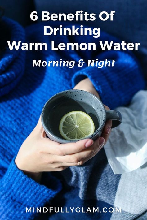 6 Health Benefits of Drinking Warm Water With Lemon, Warm Lemon Water Benefits, How to Make Warm Lemon Water, Healthy Lifestyle Motivation, Warm Water With Lemon Mornings Nights, Self Care Routine Warm Lemon Water Benefits, Lemon Water At Night, Lemon Water Recipe, Drinking Warm Lemon Water, Lemon Water In The Morning, Water With Lemon, Hot Lemon Water, Warm Lemon Water, Drinking Lemon Water