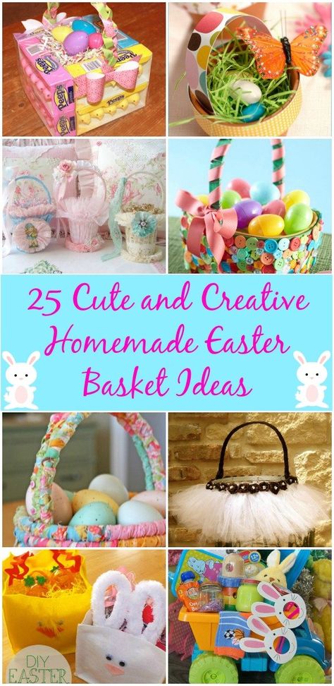 Believe it or not, people do actually make their own Easter baskets still. Years ago this wasn’t such a shocker but today, there are so many on the market with so many toys and candy selections that you may wonder why people even bother to make their own. If you are someone who... Inexpensive Easter Gifts, Cheap Easter Baskets, Cheap Homemade Gifts, Homemade Easter Baskets, Easter Baskets To Make, Creative Easter Baskets, Homemade Gift Baskets, Easter Basket Ideas, Easter Egg Dye