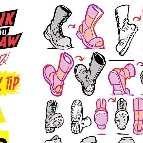 The Etherington Brothers on Instagram: "SHOE ANGLES from the #howtoTHINKwhenyouDRAW ENCYCLOPEDIA - the world’s ONLY encyclopedia of drawing tutorials, posted up FREE for EVERYONE, FOREVER, with NEW and CLASSIC tutorials coming up EVERY DAY only on our Instagram here: @etheringtonbrothers :) Lorenzo! #arttips #arttutorial #drawingtips #artprocess #stepbystepart #drawingtutorial #howtodraw #learnuary #howtodraw #drawingtutorial #conceptart #gamedev #animationdev #gameart #tutorial #inktober #sketch #illustration #art #drawing #indiegame #leveldesign #worldbuilding #environmentdesign #animation #characterdesign #visdev" How To Draw Shoes From Different Angles, Shoe Drawing Different Angles, Shoe Angles Reference, Shoes In Different Angles Drawing, Stylized Shoes Drawing, Back Of Shoes Drawing, Big Shoes Drawing Reference, Shoes Angles Reference, Shoe Perspective Drawing