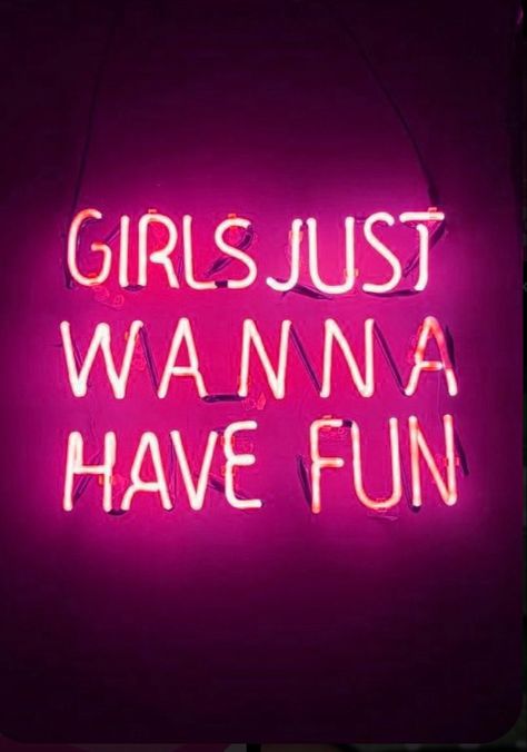 Hot Pink Aesthetic Background, Hot Pink And Black Aesthetic, Pink Neon Wallpaper, Pink Board, Hot Pink Wallpaper, Hot Pink Background, Boss Ladies, Neon Quotes, Girls Just Wanna Have Fun