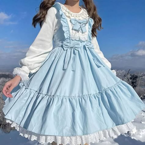 Lolita Outfits, Blue And White Dress, Kawaii Dress, Dress Suit, Kawaii Clothes, Lolita Dress, Lolita Fashion, Kawaii Fashion, Favorite Dress