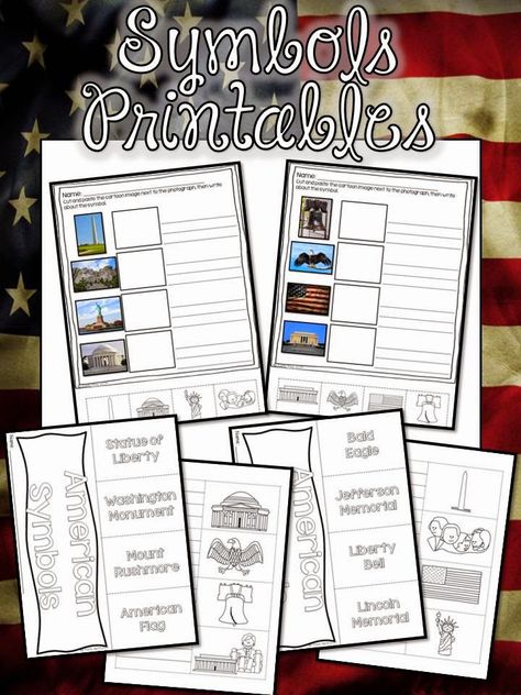 American Symbols Unit, Patriotic Symbols, February Activity, Kindergarten Social Studies, American Holidays, Different Symbols, American Symbols, Social Studies Activities, Teaching Social Studies