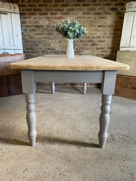 Silver Home Accessories, Dining Table Makeover, Rustic Farmhouse Table, Pine Kitchen, Distressed Top, Minimalist Home Interior, Pine Table, Sustainable Furniture, Design Board