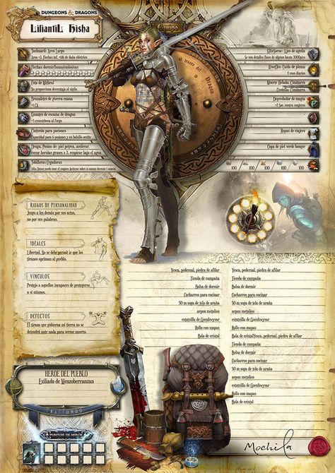 DELUX DyD5ta Hoja de personaje(Español) - El Tesoro del Dragon. Hoja de personaje dungeons and Rpg Character Sheet, Tiamat Dragon, Dnd Character Sheet, Character Types, Character Maker, Dungeons And Dragons Characters, D&d Dungeons And Dragons, Dungeons And Dragons Homebrew, Character Sheet