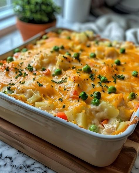 My son's wife whipped up this dish the other night and I just had to grab the recipe from her! Saved Recipes On My Board, One Pan Casserole Recipes, Vegetable Main Dish Recipes, Vegetable Bake Recipes, Cooktop Cove, Spring Meals, Dried Thyme, Potatoe Casserole Recipes, Baked Vegetables