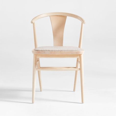 Malin Whitewash Ash Wood Dining Chair + Reviews | Crate & Barrel | Crate & Barrel Blonde Wood, Dining Room Chairs Modern, Wood Dining Chairs, Chair Style, Furniture Dining Chairs, Modern Dining Chairs, New Living Room, Wishbone Chair, Kitchen Chairs