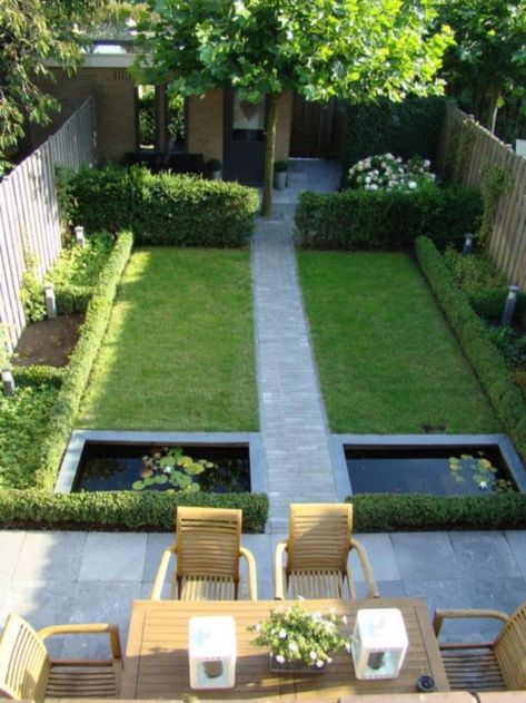 Modern Garden Design, Small Backyard Garden Design, Small Backyard Garden, Small Garden Landscape, Narrow Garden, Back Garden Design, Small Backyard Gardens, Garden Design Layout, Easy Landscaping