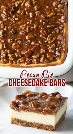 Pecan Pie Cheesecake Bars, Pecan Pie Cheesecake Recipe, Caramel Pecan Pie, Pecan Pie Cheesecake, A Spicy Perspective, Gooey Caramel, Pie Cheesecake, Classic Cheesecake, Dessert Bar Recipe