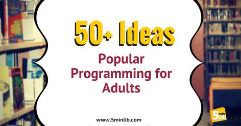 So, you're planning programming for the adults in your library and you're looking to change it up? From time to time, this question is p... Passive Programming Library, Public Library Programs, Passive Programs, Library Programming, Friends Of The Library, Teen Library, Library Week, Library Book Displays, Craft Projects For Adults