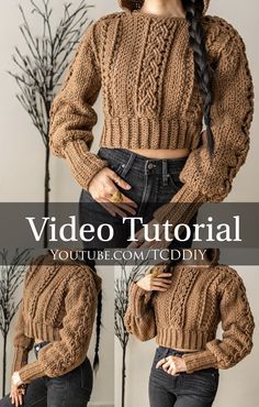 This fun to make hoodie is perfect for any crocheter that wants a challenge. Once you get the cable stitches down it's about make each panel and pieceing it together for your perfect fit! It's a lot of fun to put together so let's get to it! 💖 Be sure to follow on YouTube, Instagram and check out my Etsy @TCDDIY #crochet #crochetpattern Tcddiy Crochet, Make Hoodie, Crochet Balloon Sleeve, Crochet Balloon, Lidia Crochet Tricot, Crochet Cable Stitch, Pull Mohair, Gilet Crochet, Crochet Hoodie