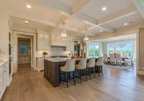 Tray Ceiling vs Coffered Ceiling (Pros and Cons) Tray Kitchen Ceiling, Coffered Ceiling With Chandelier, 9ft Coffered Ceiling, Kitchen With Coffered Ceiling, Coffered Ceiling In Kitchen, Kitchen Coffered Ceiling, Low Profile Coffered Ceiling, White Coffered Ceiling, Tray Ceiling Kitchen