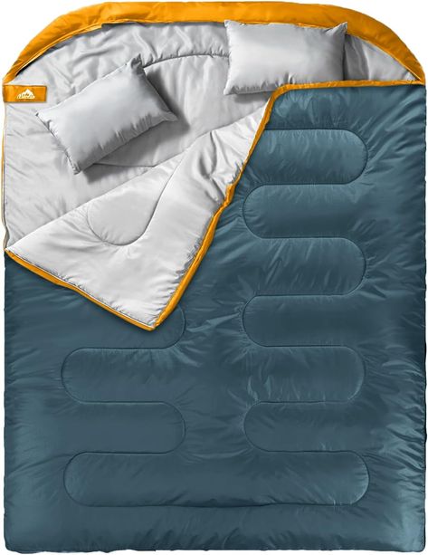 #AD
☀MULTIPLE USE SLEEPING BAG : Our queen size sleeping bag with 2 pillows can be separated into two individual sleeping bags or 2 queen size blankets thanks to the wraparound zippers. No matter how you use it, whether you go outdoor or use it indoor, this double sleeping bag for adults will warm your tour and give you a good night sleep experience Person Sleeping, Double Sleeping Bag, Queen Size Blanket, Car Tour, 2 Pillows, Hiking Backpacking, Sleeping Bags, On The Road Again, Body Heat