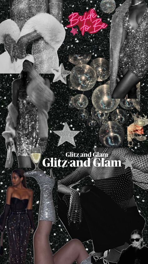 #miprimershuffle #myfirstshuffle #glitzandglam #barchelotte Glitz And Glam Party Theme Outfit, Disco Blackout, Glitz And Glam Birthday Theme, Glitz And Glam 30th Birthday, Black Disco Party, Glitz And Glam Bachelorette Party Aesthetic, Glitz And Glam Theme, Blackout Party, Glitz And Glam Aesthetic Bachelorette