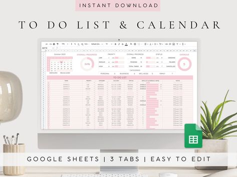 Google Sheets To Do List | Digital Calendar 2023 2024| Undated Daily Planner | Task Planner Spreadsheet | Task Tracker | Task List |Editable printablestudentplanner #hourlyplanner #budgetstickers📍. Task Planner, Ideal Lifestyle, Task Tracker, Daily Schedule Template, Google Spreadsheet, Undated Daily Planner, Calendar Planner, Monthly Budget Planner, Digital Calendar