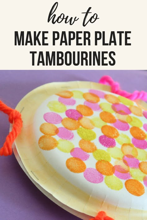 Make Paper Plate Tambourines - Looking to make music with supplies you already have on hand? Try this quick and easy arts and crafts for kids activity to create a homemade tambourine your child is sure to love. #craftsforkids #makingmusic #activities #music #musicalinstruments #artsandcrafts #educationdotcom Instrument Making For Preschool, Arts And Crafts Musical Instruments, Tambourine Craft Preschool, Music Instrument Crafts Preschool, Music Class Crafts, Paper Plate Tambourine Craft, Tambourine Craft For Kids, Music Crafts For Preschool, Toddler Music Crafts