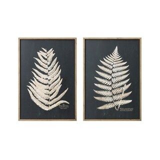 Black, Wall Décor, Wood, Fern Leaf, Framed Wall, Fern, 4 H, Wall Decor, Wall