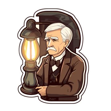 Thomas Alva Edison, Alva Edison, Man Clipart, Thomas Edison, Clipart Cartoon, Man Standing, Png Transparent Background, Vector File, Cartoon Characters