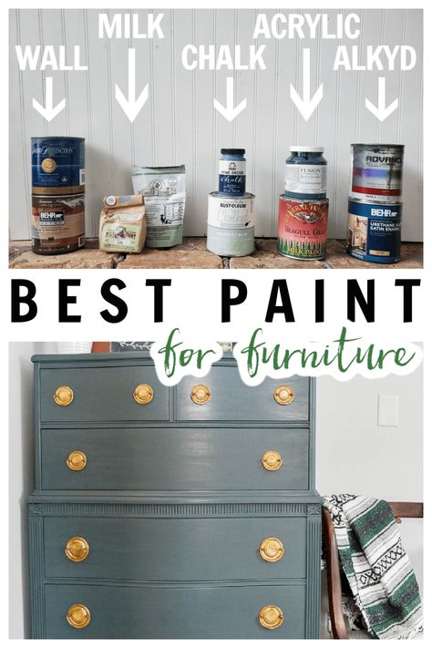 Best Type of Paint for Furniture - Refresh Living Peacock Blue Painted Furniture, Upcycling, Chalk Paint Alternatives, Paint Wood Furniture Ideas, Best Type Of Paint For Furniture, Navy Painted Furniture Ideas, Redoing Furniture With Chalk Paint, Diy Paint Wood Furniture, Diy Refinishing Furniture Wood