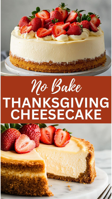 This no-bake cheesecake is the perfect Thanksgiving dessert! Creamy, delicious, and so easy to make. Holiday cheesecake recipes, no bake Thanksgiving desserts, easy fall cheesecake, retro dessert recipes, simple no bake cheesecake. Easy Pumpkin Pie Cheesecake No Bake, Super Easy Cheesecake Recipes, Thick No Bake Cheesecake, Best Ever No Bake Cheesecake, Cheesecake Recipes Using Premade Crust, Kitchen Aid Mixer Recipes Desserts, No Bake Snickers Cheesecake Pie, No Cook Cheesecake Recipes Simple, Na Bake Cheesecake