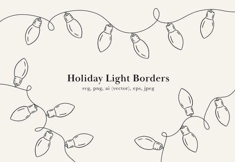 Christmas Lights Drawing Easy, Fairy Lights Drawing, Drawing Christmas Lights, Christmas Light Drawing Easy, How To Draw Christmas Lights, Christmas Lights Sketch, Xmas Lights Drawing, Christmas Light Illustration, Christmas Light Doodle