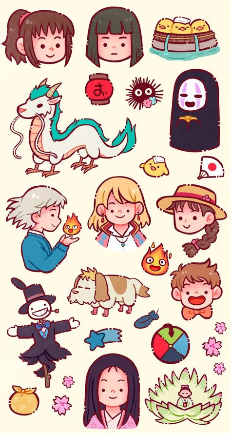 Anime Stationary, Studio Ghibli Fanart, People And Animals, Personajes Studio Ghibli, Studio Ghibli Characters, Ghibli Artwork, Stickers Kawaii, Keramik Design, Studio Ghibli Art