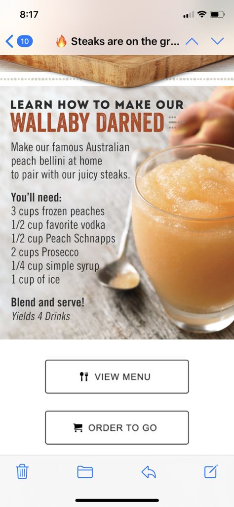 Wallabee Darned Recipe, Walabedarn Drink Outback, Wallaby Darned Recipe, Frozen Alcoholic Drinks, Pineapple Mimosa, Cauliflower Mash, Good Drinks, Tiki Drinks, Shaken Not Stirred