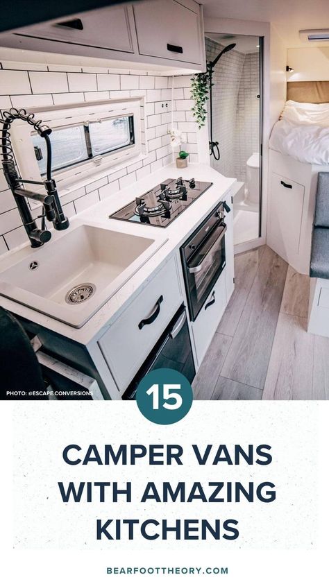 Total Composites Camper, Rv Van Conversion, Sprinter Van Kitchen, Motorhome Kitchen Ideas, Van Plan Layout, Convert A Van Into A Camper, Van Life Floor Plans, Camper Van Plans, Van Conversion Interior Layout