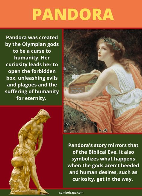 The first woman of Greek mythology, Pandora brought doom and disease to humanity. Her story is similar to the Biblical Eve, in that she's blamed for all that's wrong on earth. Pandora Greek Mythology Art, Pandora Aesthetic Mythology, Greek Mythology Women, Pandora Mythology, Greek Mythology Facts, Greek Mythology Gods And Goddesses, Greek Mythology Story, Green Mythology, Pandora Goddess Mythology