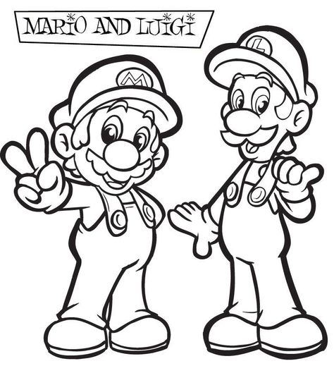 Mario And Luigi Coloring Pages Luigi Coloring Pages, Super Mario Bros Party Ideas, Mario Und Luigi, Mario Coloring, Super Mario Coloring Pages, Mario Y Luigi, Mario E Luigi, Super Mario Bros Party, Super Mario And Luigi