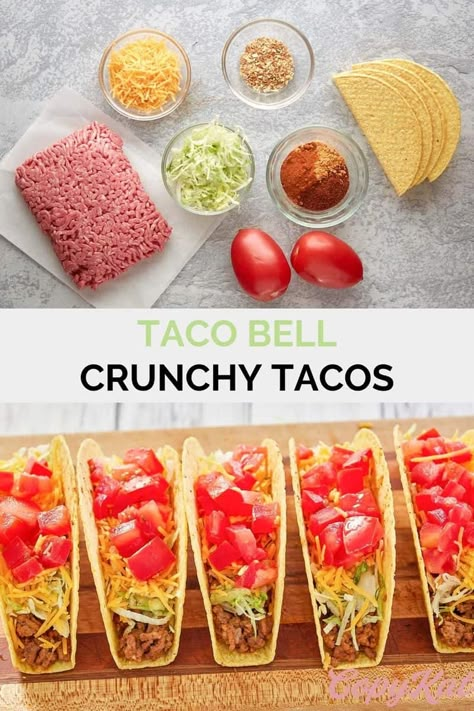 Taco Bell Meat Recipe, Crunchy Tacos, Beef Seasoning, Taco Bell Copycat, Salad Pizza, Taco Bell Recipes, Taco Meat Recipes, How To Make Taco, Taco Salad Recipes