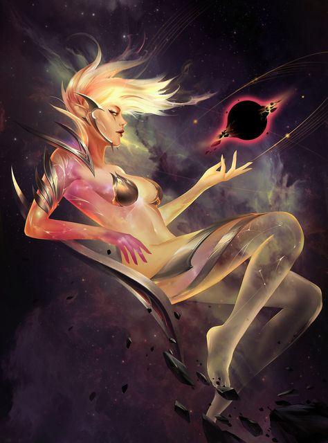 Female Celestial, Cosmic Goddess Art, Space Goddess Character Design, Cosmic Being Art, Celestial Beings Art, Celestial Character Design, Celestial Art Goddesses, Space God, Cosmic God