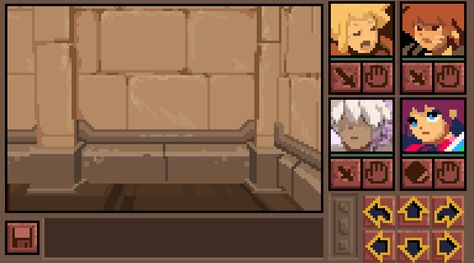 Official Post from castpixel:  Hi all!Here’s a post-mortem for Lands of TSR Lore , my tiny dungeon crawler made from scratch!This was my 10th Ludum Dare and I thought I’d treat myself.Early on I realized I will have no fun if I follow the theme, my ideas weren’t exceptional. What I thought was a fun idea about growth was, in fac Dungeon Crawler, Pixel Game, 3d Pixel, Pixel Animation, Pixel Art Tutorial, Pixel Art Characters, Game Ui Design, Pixel Games, Eye Of The Beholder