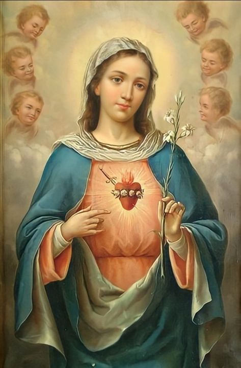 Immaculate Heart of Mary Novena Prayer Saint Joseph Art, Heavenly Mother, The Immaculate Heart Of Mary, Virgin Mary Art, Mother Mary Images, Immaculate Heart Of Mary, Novena Prayers, Heart Of Mary, Jesus Christ Artwork