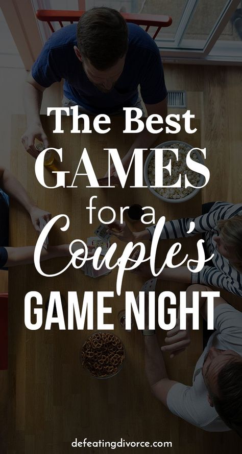 the best games for a couples game night Adult Card Games For Couples, Group Games For Married Couples, Funny Couple Games For Party, Couples Party Ideas, Couple Games Ideas Parties, Cabin Games, Game Night Ideas For Adults, Games For Married Couples, Couple Party Games