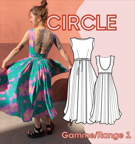 FR-ENG circle Dress Pdf Pattern /circle Dress Pdf Pattern - Etsy Dress Pdf Pattern, Joy Dress, Circle Dress, Couture Mode, Blouse Pattern Sewing, Diy Sewing Clothes, Clothes Sewing Patterns, Sewing Thread, Inspired Dress