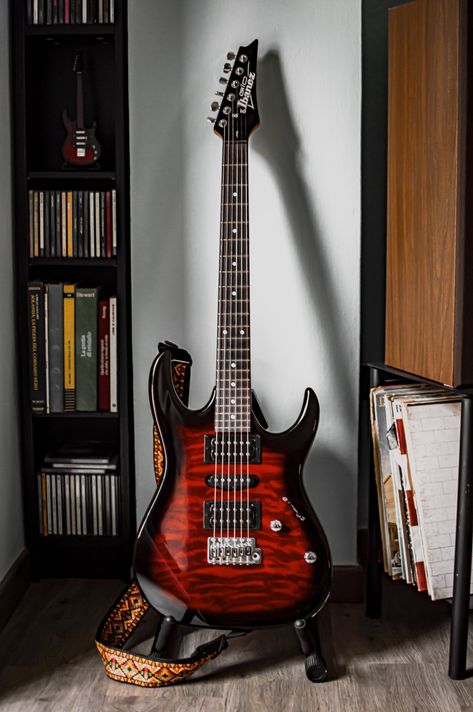 Ibanez Guitars Aesthetic, Ibanez Guitars Electric, Guitar Pictures, Ultra Ego, Ibanez Electric Guitar, Red Electric Guitar, Esp Guitars, Ibanez Guitars, Types Of Guitar