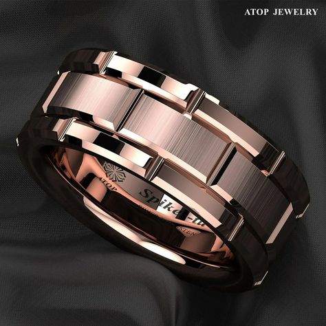 Order yours here: https://ssdlr.shop/l/c291271f Our Wedding Bands will not fade, tarnish or leave your skin green. It is waterproof, comfort fit and made out of the best high quality materials in the United States to assure satisfaction. About us: We are a Christian owned company inpired by God to use jewelry as a gift of love by following His example in Ezekiel 16:11-14. Be parters with us on a major purpose; God creates nature, we shape it, thus, we seek to shape nature in a way that glor... Mens Rings For Sale, Rose Gold Mens Ring, Rose Gold Wedding Band, Wedding Bands For Him, Brick Pattern, Wedding Bands For Her, Tungsten Carbide Wedding Bands, Tungsten Mens Rings, Rings Mens Wedding Bands