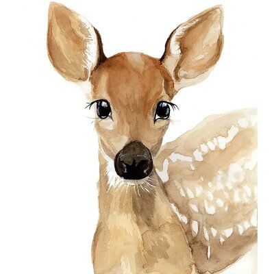 Woods Animals, Deer Paintings, Painting Pots, Wall Art For Room, Woodland Animal Wall Art, Art For Room, Watercolour Nursery Art, Woodland Animal Art, Animals Safari