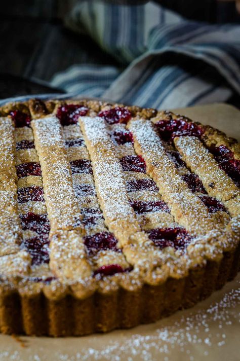 Linzer Torte Recipe, Cherry Torte, Christmas Pastry, Linzer Tart, Raspberry Dessert, Lattice Crust, Raspberry Torte, Pie Fillings, Just Pies