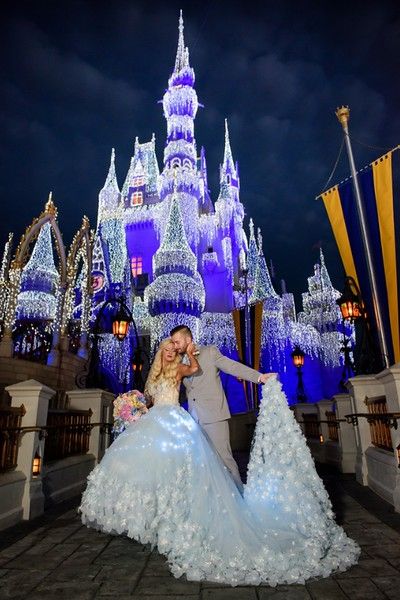 Abral & Josh - Disney Wedding Podcast Magic Kingdom Wedding, Disneyworld Wedding, Disney Wedding Dress, Disney Fine Art Photography, Disney Wedding Venue, Tangled Wedding, Disneyland Wedding, Disney Engagement, Disney World Wedding