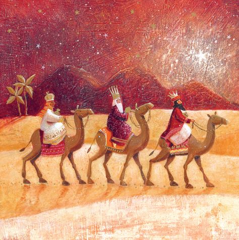 Three Kings  Christmas Card 2013 http://www.blindveterans.org.uk/shop/category?category=74 Three Wise Men Drawing, Three Kings Art, 3 Kings Silhouette, Three Kings Painting, 3 Wise Men Watercolor, Three Wise Men Christmas Cards, Casper David, Wishes For Christmas, Three Kings Day