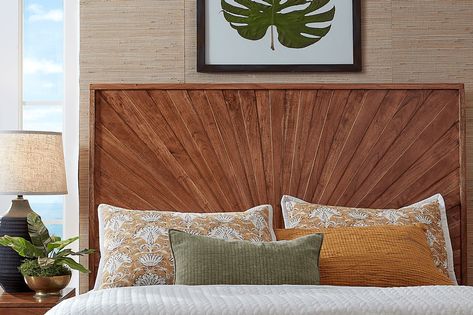 Dark wood headboard