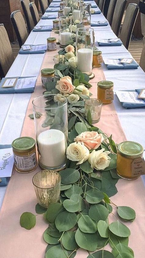 Outdoor Wedding Reception Decorations, Tafel Decor, Outdoor Wedding Reception, Long Table, Home Decorating Ideas, 50th Wedding, Diy Wedding Decorations, Wedding Reception Decorations, Ideas Home