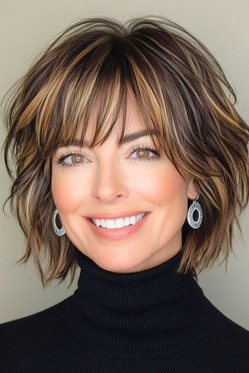 Save this pin for the best short layered haircuts for thick hair. If you’re craving a hairstyle with a lot of texture and personality, this shaggy look is the answer. Thick hair benefits from the multiple layers that give this cut its signature “shag” appearance, adding noticeable movement. Shoulder Length Hair With Flipped Ends, Short Blended Layers, Layers Around Face Short Hair, Layed Bob Haircut Layered Cuts, Razored Bob Haircut Choppy Layers Medium, Medium Chunky Layered Hair, Medium Shag For Thick Hair, Thick Hair Styles Medium Layered Bobs, Short Haircut With Lots Of Layers