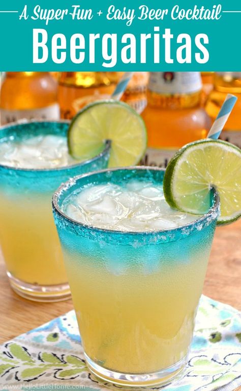 Beer Margarita Recipe, Hugo Cocktail, Beer Margaritas, Beer Margarita, Margarita Drink, Beer Cocktail, Party Drinks Alcohol, Summer Drink Recipes, Tequila Drinks