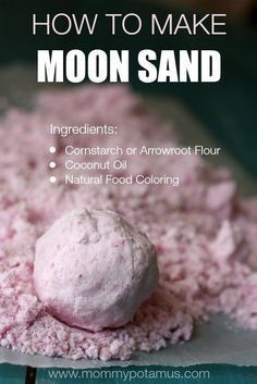 Vetenskapliga Experiment, Sands Recipe, Moon Sand, Arrowroot Flour, Natural Food Coloring, Homemade Playdough, Kinetic Sand, Food Colouring, Toddler Fun