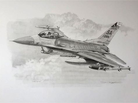 F16 Drawing, F16 Tattoo, Fighter Jet Drawing, Fighter Planes Art, Plane Drawing, F 16 Falcon, Pilots Art, Airplane Drawing, Wwii Fighter Planes