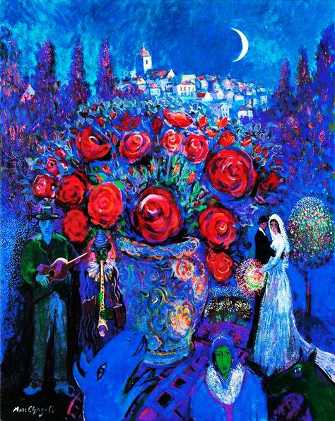 Chagall Paintings, Istoria Artei, Marc Chagall, Arte Floral, Flower Market, French Artists, Painting Inspiration, Art Works, Art History